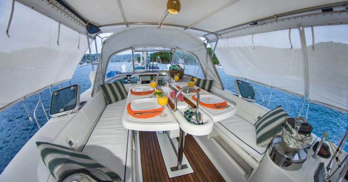 antillean yacht charter deck dining