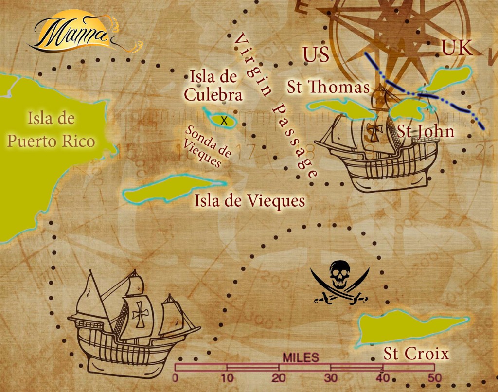 Manna's Virgin Island Pirate Map 
