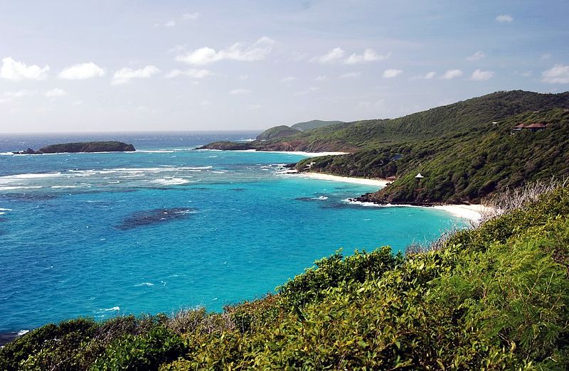 Beach on Mustique Island in St. Vincent and The Grenadines