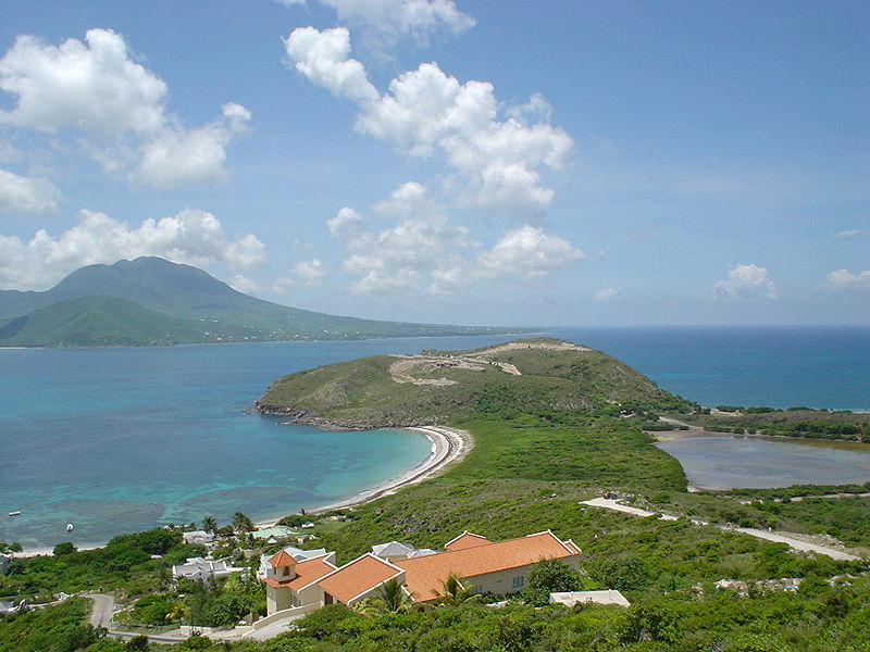 St. Kitts' peninsula which could be visited on a St-Maarten St-Martin Boat charter vacation