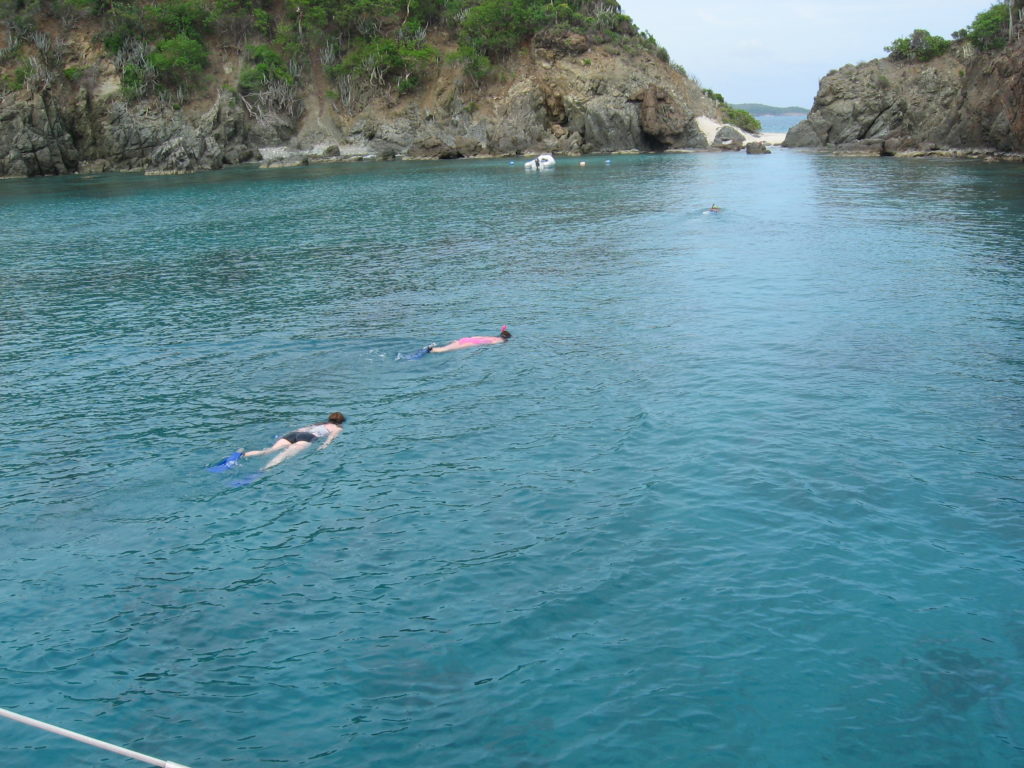 Go swimming at Monkey Point Guana Island included in British Virgin Islands charter