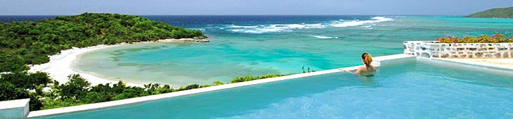 View from a pool at Canouan Island Resort