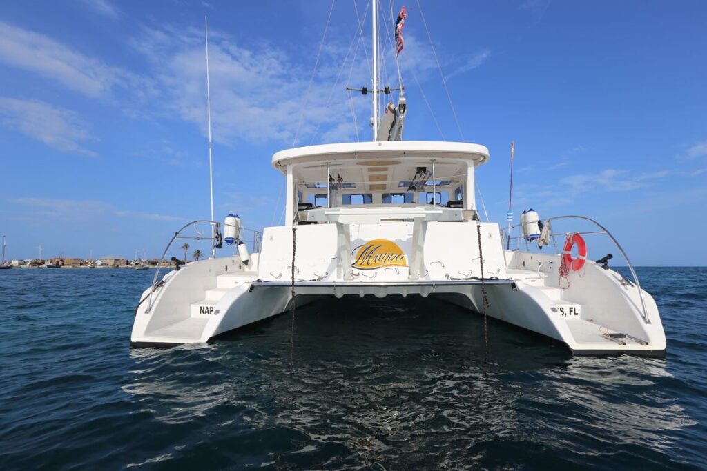Manna, a luxurious catamaran. It comes with an incredibly experienced and caring crew
