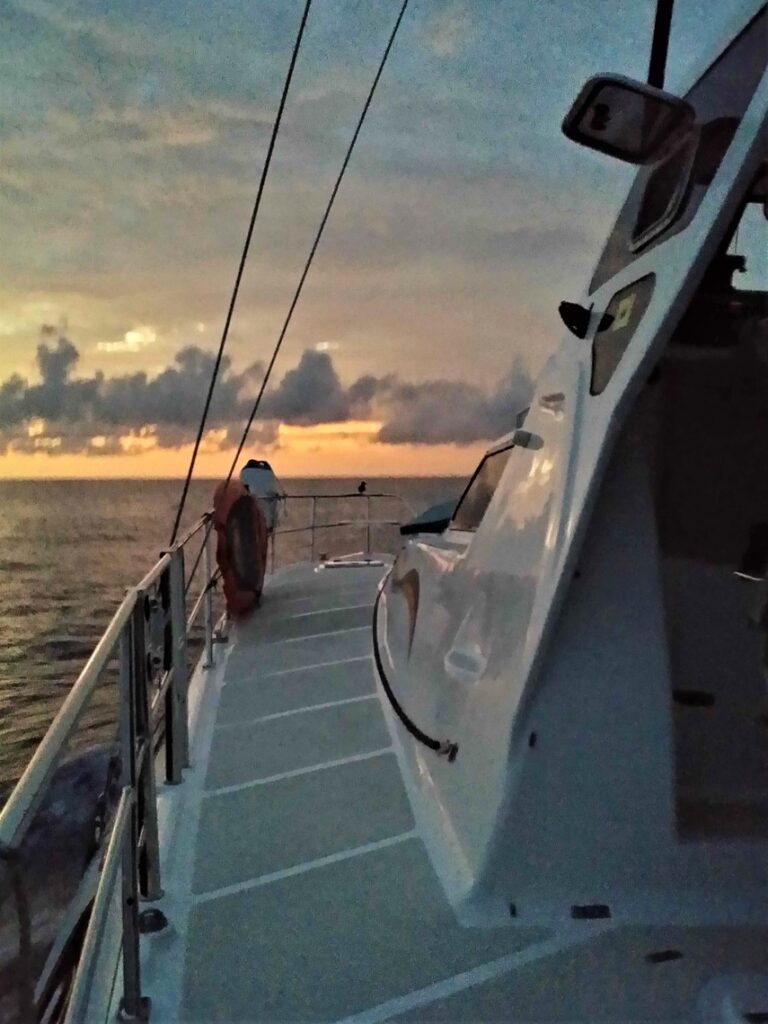 View the sunset from your Petite Martinique Yacht Charter Manna 