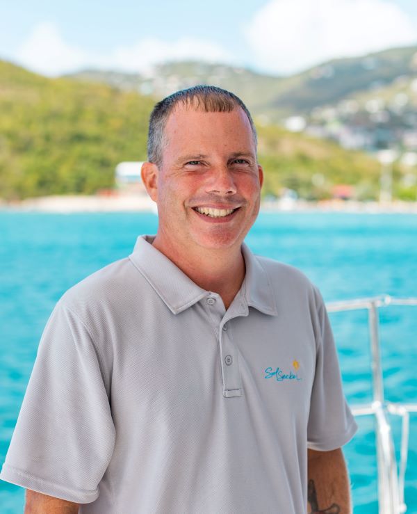 Captain Scott Schletz of US Virgin Islands based catamaran Sol Seeker.