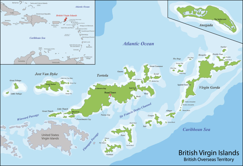 MAP of Anegada British Virgin Islands