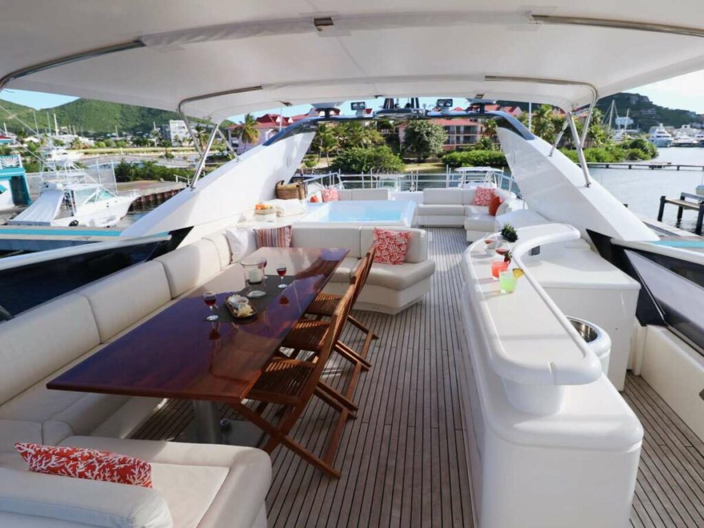 ECLIPSE's Fly Deck dining, bar and jacuzzi