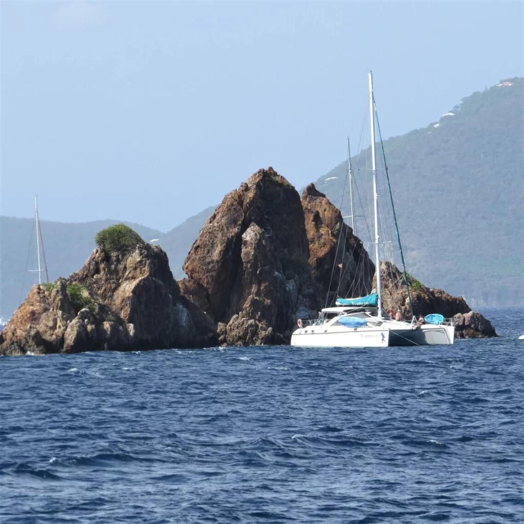 The Indians rock formation off of norman island BVI
