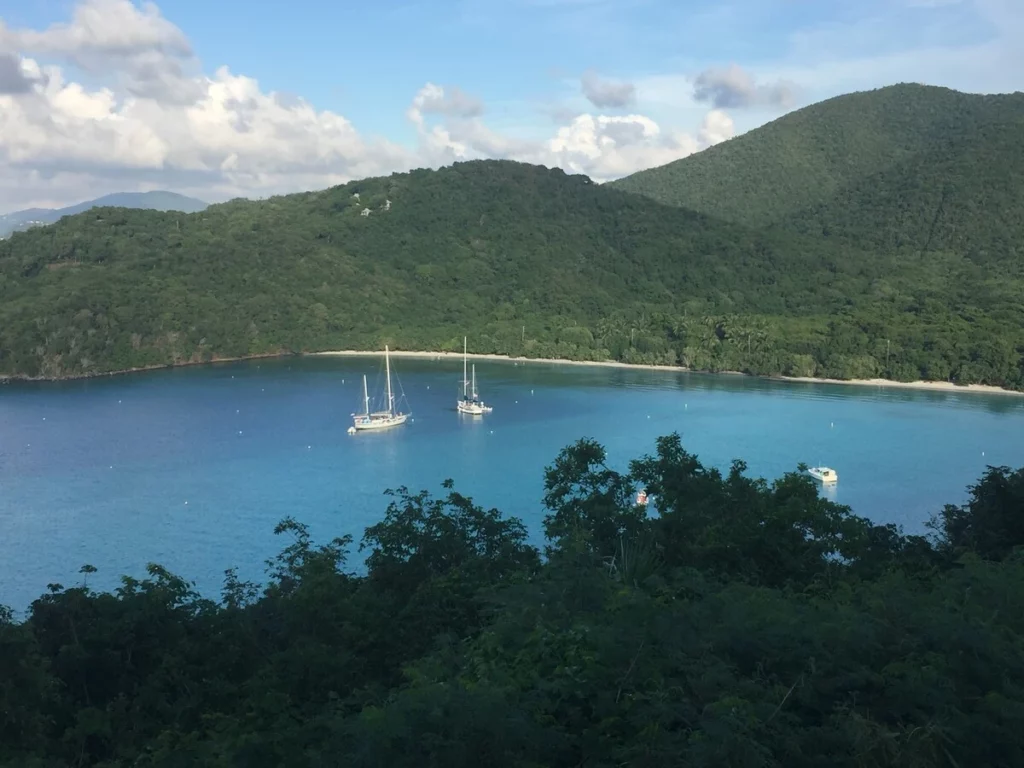yachts achored in St John US Virgin Islands