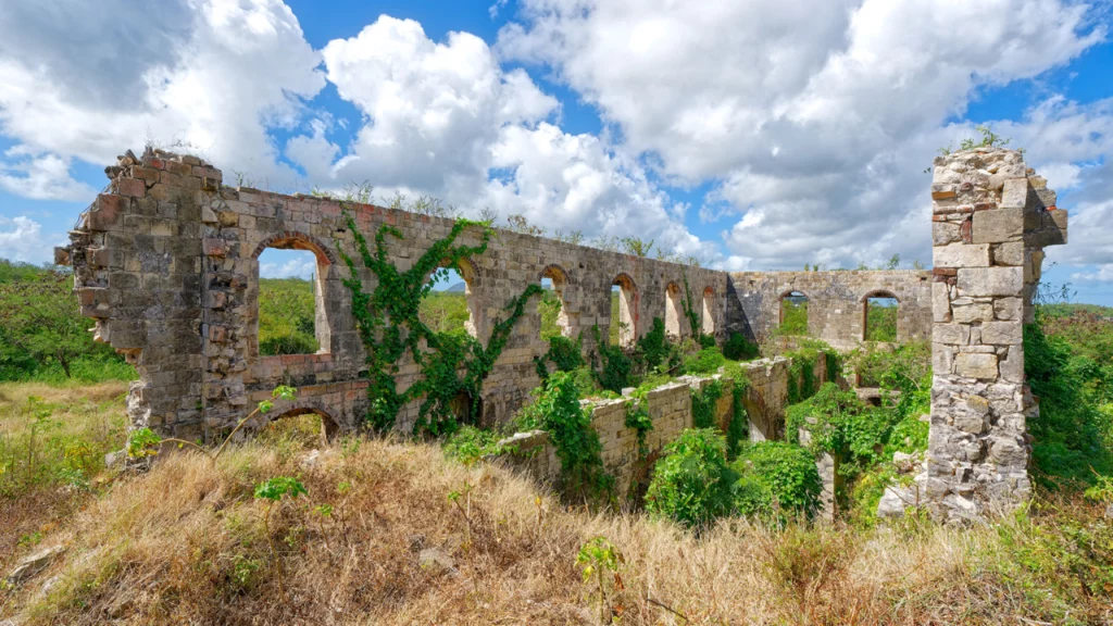 Remnants of Betty Hope's Sugar Plantation - one of Antigua and Barbuda's historical attractions