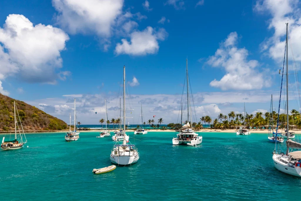 Yachts anchored at Salt Whistle Bay - things to do in St Vincent and the Grenadines