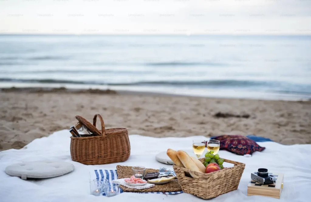 A beautiful picnic setup - Luxury yacht charter picnic Grenadines