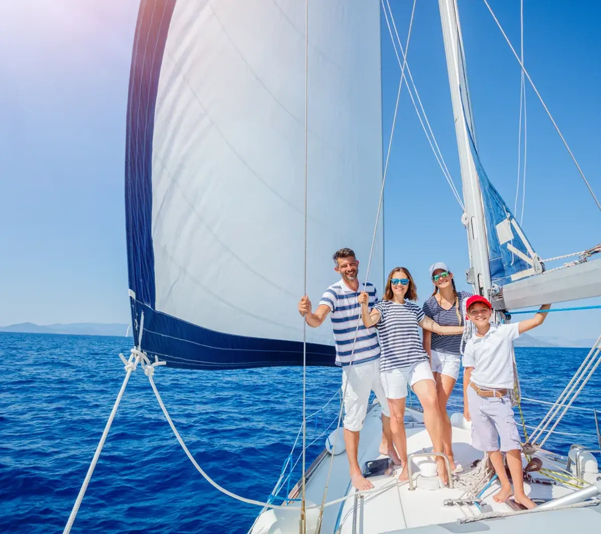 A family enjoying the luxury BVI yacht charter