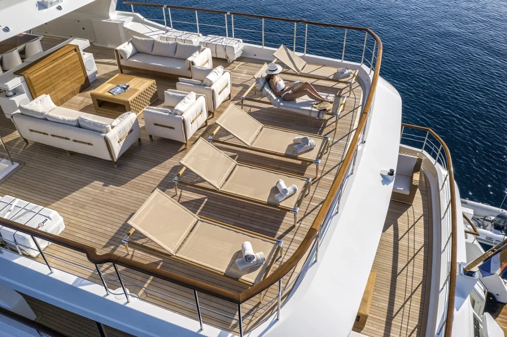 spacious deck of a catamaran - Charters in British Virgin Islands
